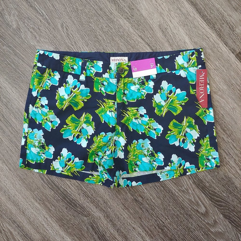 NWT Merona Floral Flower Shorts with Pockets